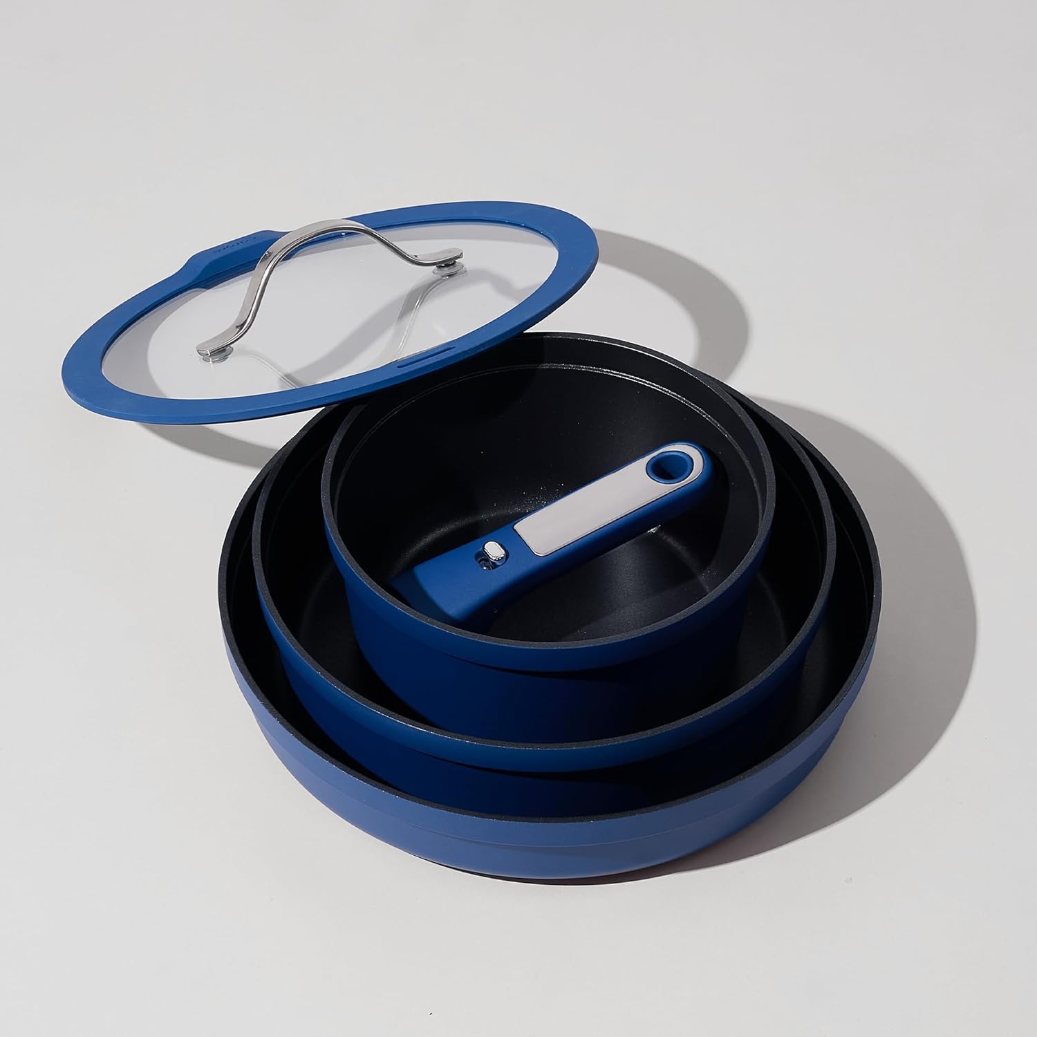 CAROTE 22pcs Pots and Pans Set Non Stick, Nonstick Cookware Set, Dishwasher/Oven/Fridge Safe Pots and Pans, Removable Handle RV Oven Safe Cookware, Induction Kitchen Set, Blue